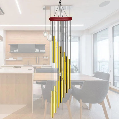 Solid Wood Wind Chimes Metal 12 Aluminum Tube Home Hanging Rotating   Wind Bells Garden, Balcony,  Craft Decoration Gift