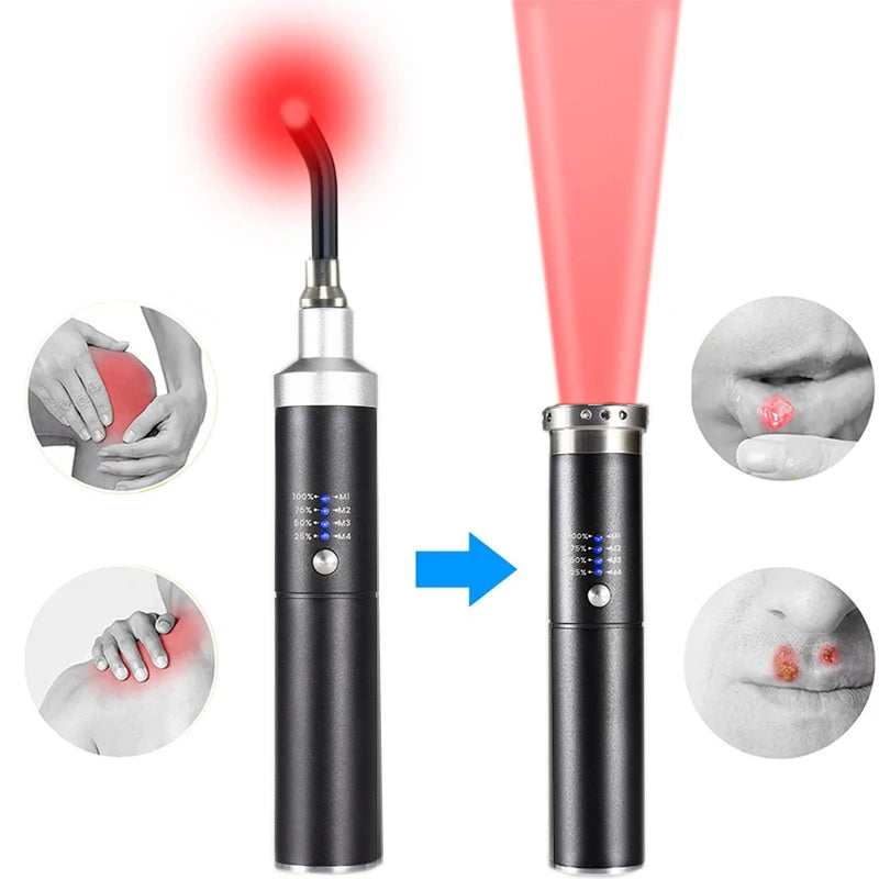 Cold Sore Treatment Device Infrared&Red Light Therapy Lamp for Canker Sore Lips Nose Ear Hands Joint Knee Feet Body Pain Relief