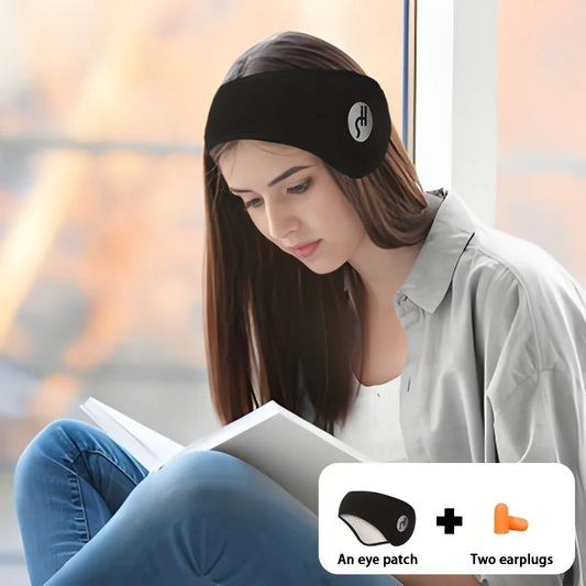 Adjustable Noise-Canceling Earplugs and Sleep Mask Set, One Eye Mask + Two Earplugs, - Comfortable and Fragrance-Free, Free of Parabens, Soft Light-Blocking Eye Mask, Ideal for Reading, Noise Reduction, Travel and Relaxation,