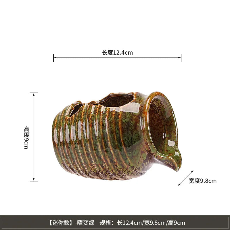 Ceramic Waterfall Jug - Circulating Clay Pot Fountain for Garden, Fish Tank & Courtyard Decor | Handmade Rustic Water Feature