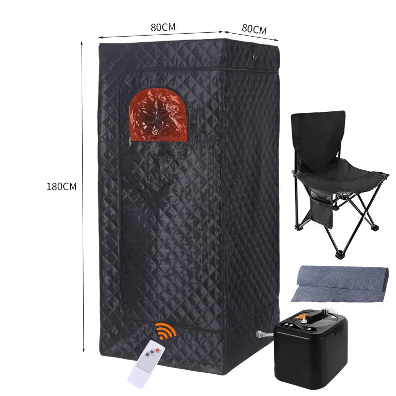 Sweat Steamer Box Home Full Body Sauna Folding Portable Sweat-sweat Steam Room with Temperature Remote Control Sauna Box Tent