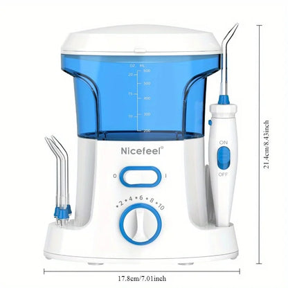 600ml Water Flosser for Braces 10 Pressure Settings LED Display Screen 7 Tips IPX4 Home Oral Irrigator 180 s Clean