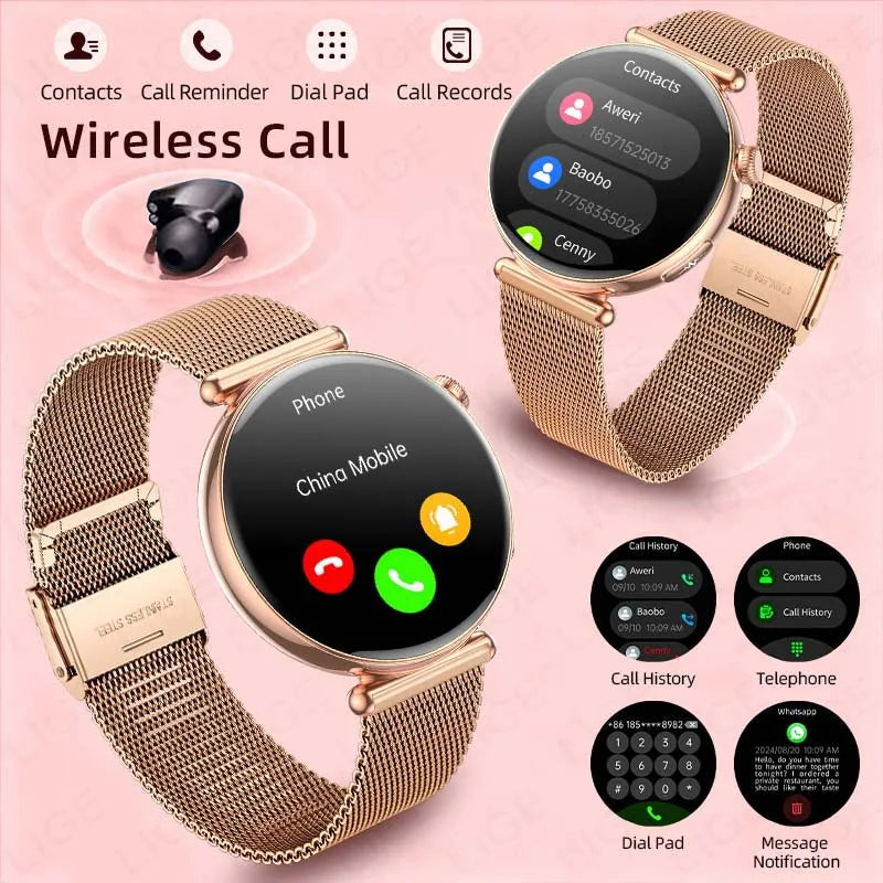 LIGE ECG Smart Watch For Women AMOLED Blood Uric Acid Lipid AI-GPT Heart Rate Sleep Health Monitor SOS Bluetooth Call Smartwatch