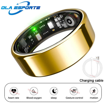 New Smart Ring 2026 Heart Rate Blood Pressure Sleep Health Monitoring Motion Tracking IP68 5ATM Waterproof Men Women Smartring