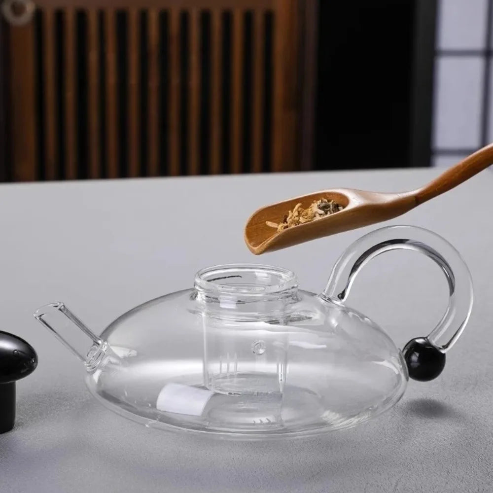 Clear Glass Teapot with Infuser Heat Resistant for Loose Leaf Tea Elegant Teaware for Home & Office Affordable Luxury Health Pot