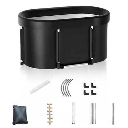 Outdoor cold water bathtub,129 Gallos Portable Inflatable Ice Bathtub Foldable Bucket Athletes Cold Water Therapy Recovery Pod
