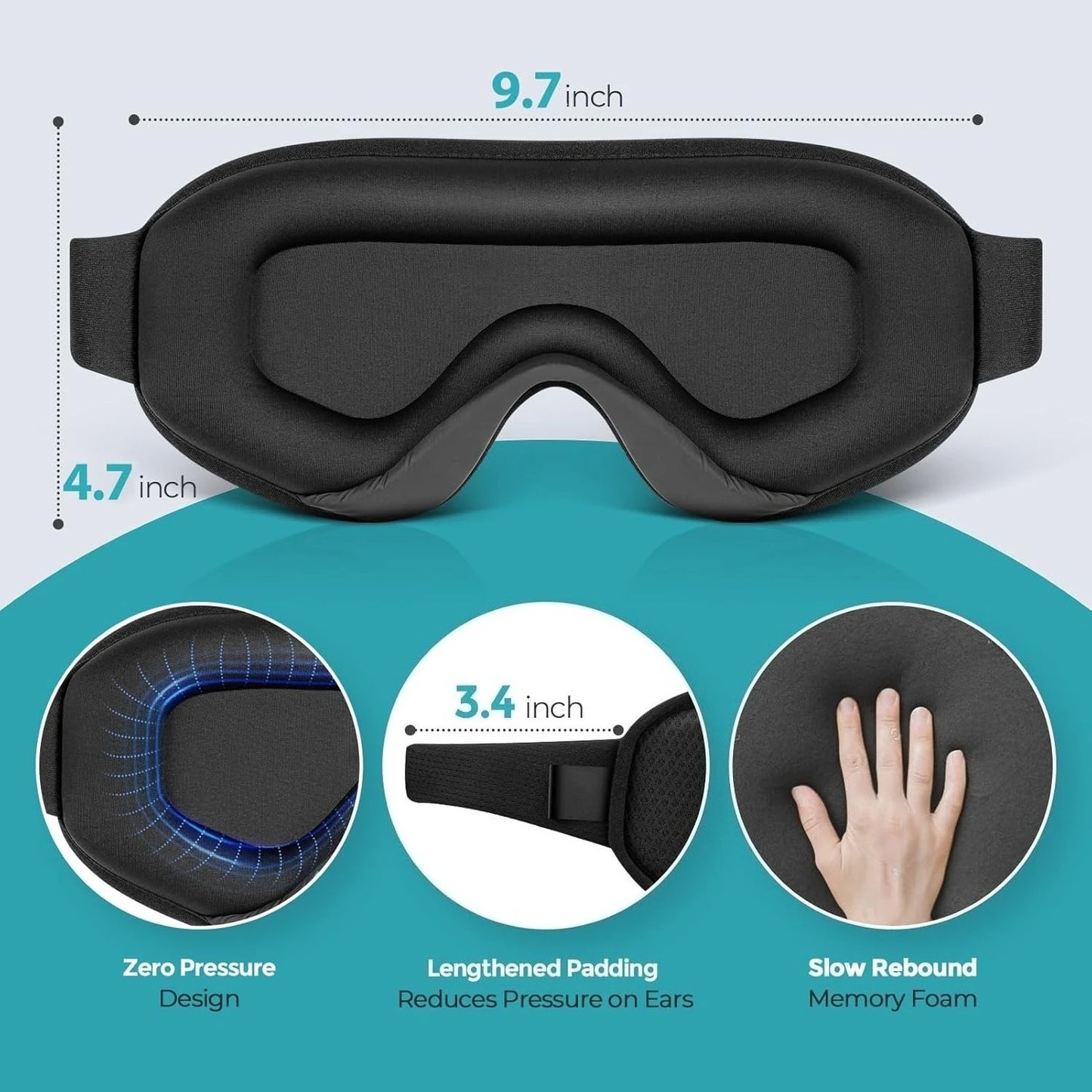 Sleep Mask Blackout Eye Masks for Sleep-3D Breathable Soft Comfortable Eye Mask for Travel-Adjustable Night Masks for Sleeping