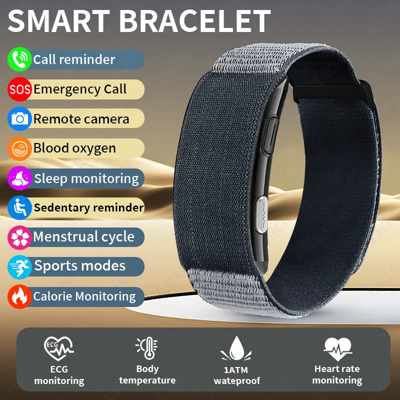 ECG PPG No Screen Smart Watch Sports Outdoors Fitness Heart Rate Monitor 1ATM Waterproof Men Smart Bracelet For Andrio IOS New