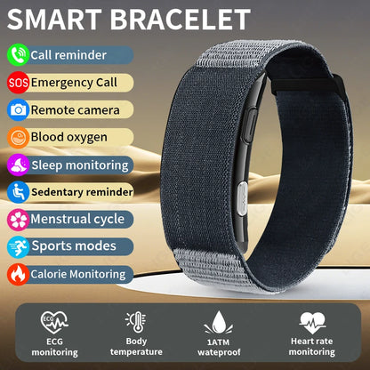 ECG PPG No Screen Smart Watch Sports Outdoors Fitness Heart Rate Monitor 1ATM Waterproof Men Smart Bracelet For Andrio IOS New
