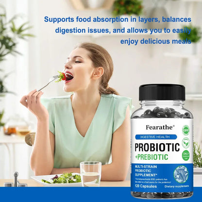 Prebiotics + Probiotics, Suitable for Both Men and Women - Mood and Digestive Support, Regulating Gut Microbiota Balance