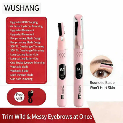 Electric Eyebrow Trimmer Razor Brow Shaping Portable Shaving with Duals Cutter Head Design Washable Hair Trimmer Razor Tools