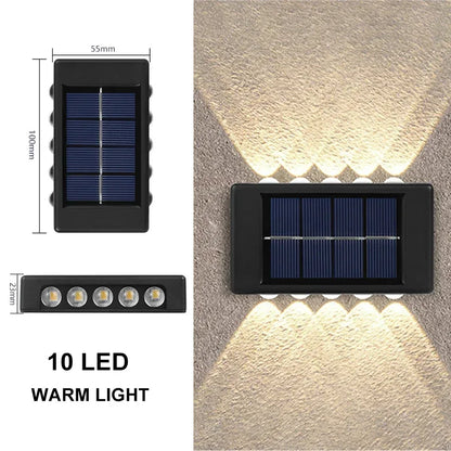 Outdoor LED Solar Garden Light Solar Wall Lamp Up And Down Luminous Waterproof Solar Powered Wall Washer Light Yard Street Decor