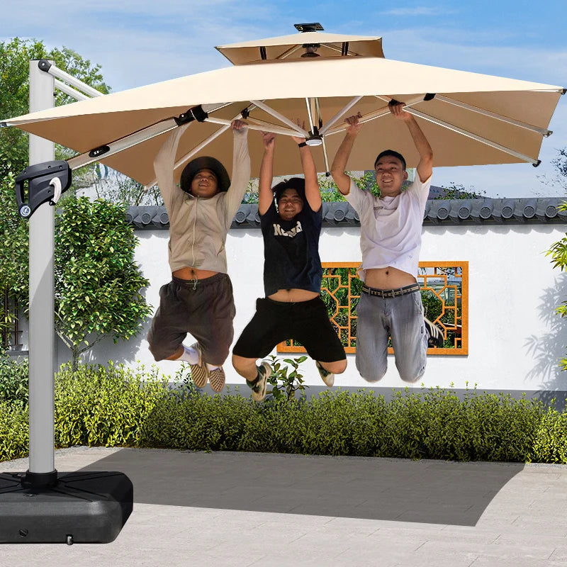 Patio Umbrella10ft Cantilever  Modern Style Aluminum Frame Wind Resistant Garden Umbrellas With 360°Rotation Parasols Outdoor