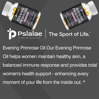 Evening Primrose Supplement Cold Pressed Oil - Contains Gelatin and Vegetable Glycerin To Promote Healthy Skin