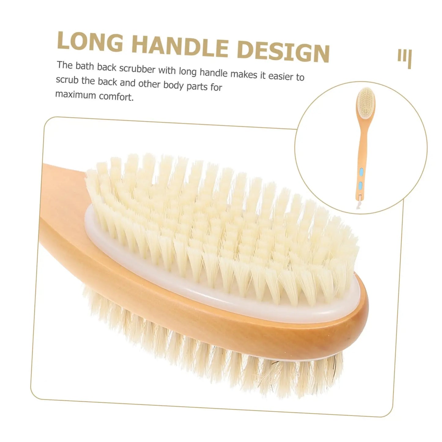 Dry Skin Wood Body Brush Exfoliation Natural Bristle Back Brush Massager Bath Shower Back Spa Scrubber Dry Massage Brush Tools