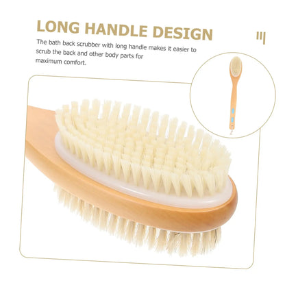 Dry Skin Wood Body Brush Exfoliation Natural Bristle Back Brush Massager Bath Shower Back Spa Scrubber Dry Massage Brush Tools