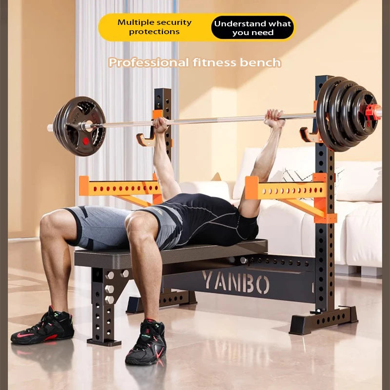 New multifunctional weightlifting bench, commercial professional integrated bench press stand, household barbell rack