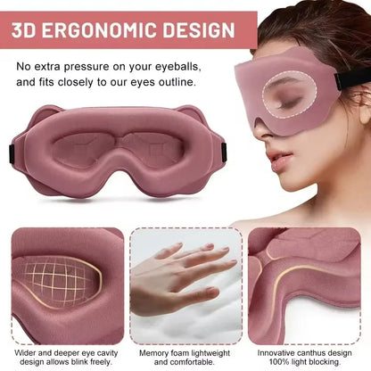 6D Sleep Mask Blockout Light Blindfold Sleeping Aid Eye Mask Soft Memory Foam Face Mask Eyeshade Slaapmasker Eye Cover Patch
