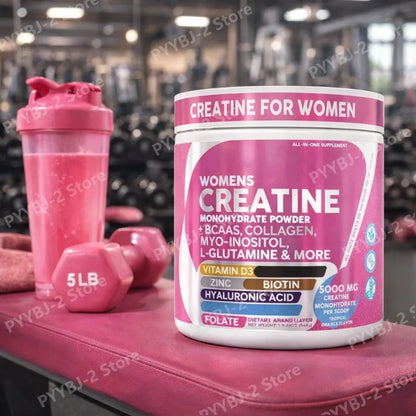 Woman Creatine Powder 300g Contain Creatine Monohydrate, BCAA & Amino Acids for Daily Health, Nutrition, and Workout Support