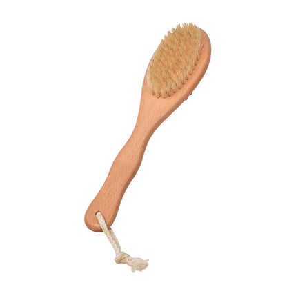 Dry Bath Body Brush Back Scrubber 2 in 1 Wooden Shower Brush