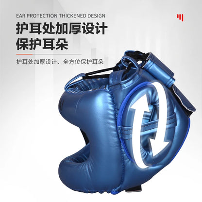 Boxing Headgear for Men Women Muay Thai MMA KickBoxing Safety Head Guard Sparring Closed Type Head gear with Full Face Coverage