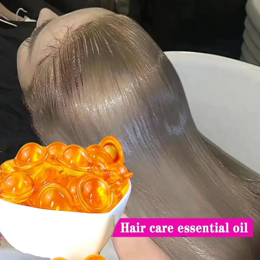 Hair Vitamin Capsule Keratin Oils Repairing Hair Rough Frizz Soft Smooth Relieve Damage Deep Moisturizing Shiny Scalp Care Serum
