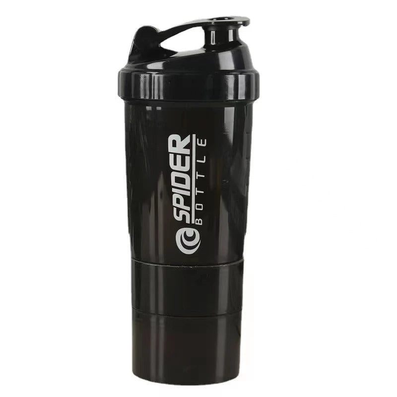 500ml Protein Shaker Cups with Powder Storage Container Mixer Cup Gym Sport Water Bottles with Wire Whisk Balls Drinkware