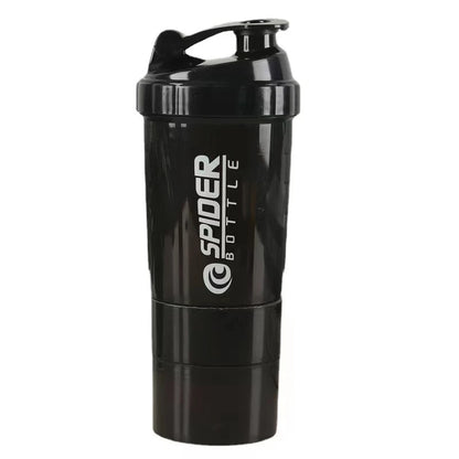 500ml Protein Shaker Cups with Powder Storage Container Mixer Cup Gym Sport Water Bottles with Wire Whisk Balls Drinkware