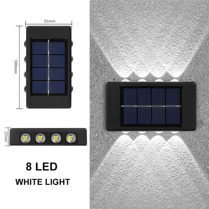 Outdoor LED Solar Garden Light Solar Wall Lamp Up And Down Luminous Waterproof Solar Powered Wall Washer Light Yard Street Decor