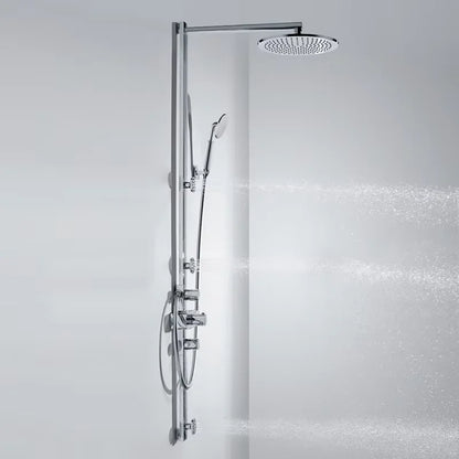 Brass Thermostatic Shower Mixer With 3 Body Jet Sprays And Air Mix Rain Shower Ceramic Valve Core
