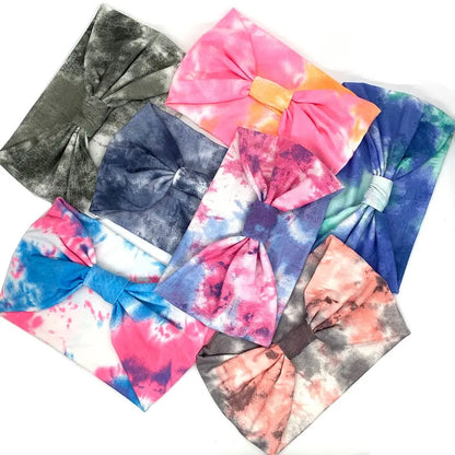Hair Scarfs Boho for Women Girls Criss Cross Yoga Twist Headbands Sport Head Wraps Tie Dye Turban Wide Knotted Headbands