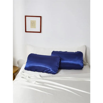 2pc Elastic band Pillow case 100% Satin pillowcase solid color pillow cases pillow cover for bed