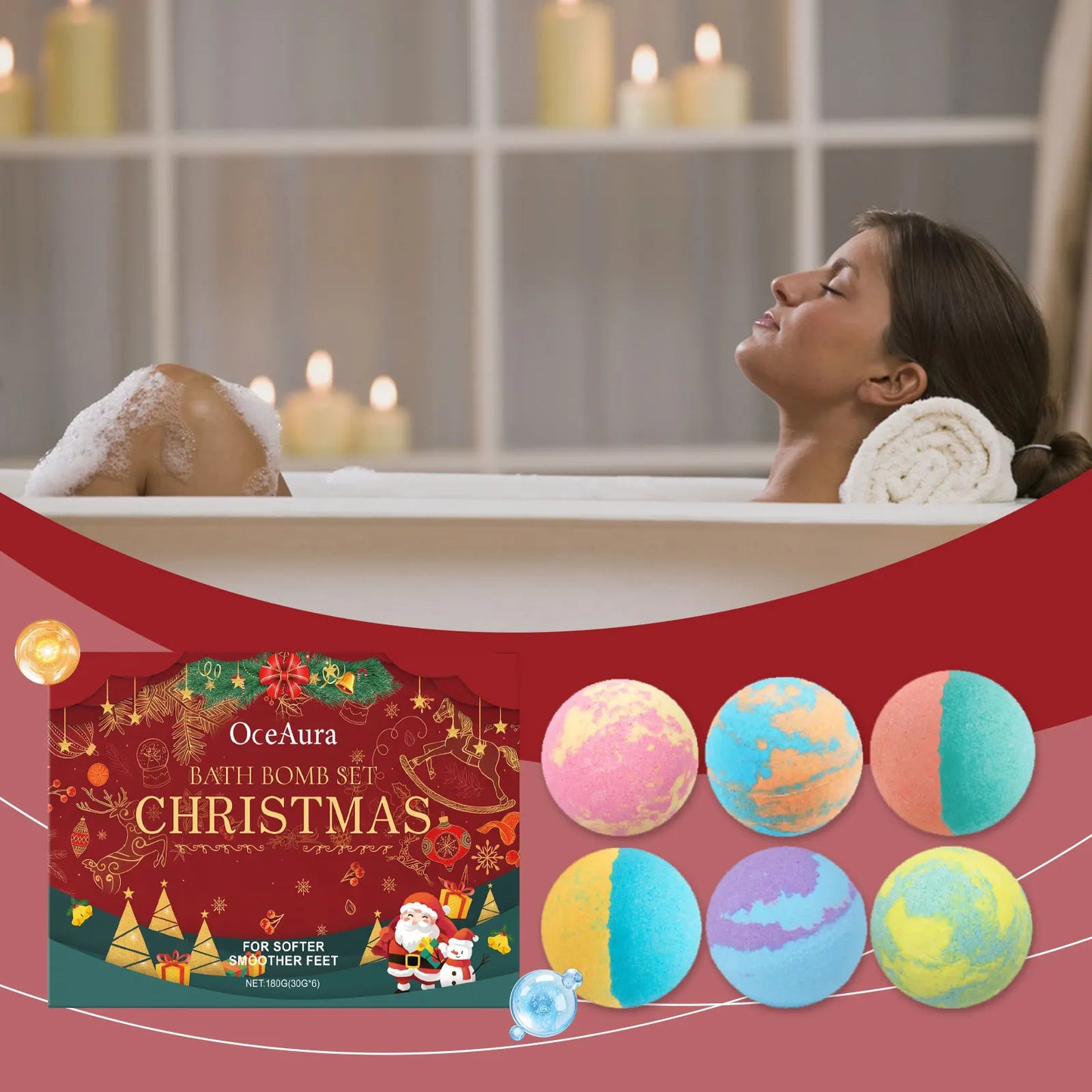 6/12/18pcs Bath Bombs for Kids With Surprise Bubble Bath Ball Anti Fatigue Relaxing Body Care Spa New Year Christmas Gift Set
