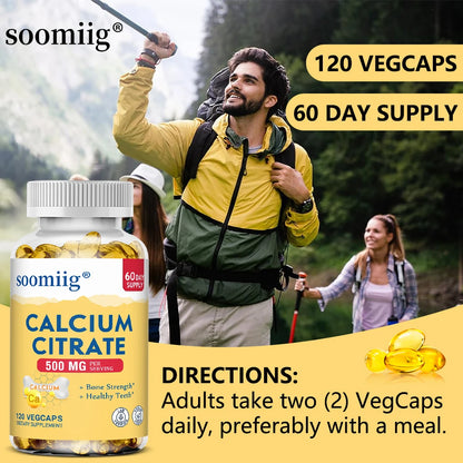 Calcium Citrate Supplement, Supports Bone Strength and Healthy Teeth, Easily Digested and Absorbed, 120 Vegetarian Capsules