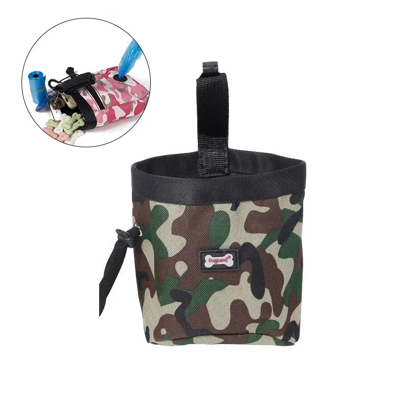 Puppy Training Treat Snack Food Pouch Pet Treating Bag Waterproof Nylon Adjustable Clip Green Dog Training Treat Pouch