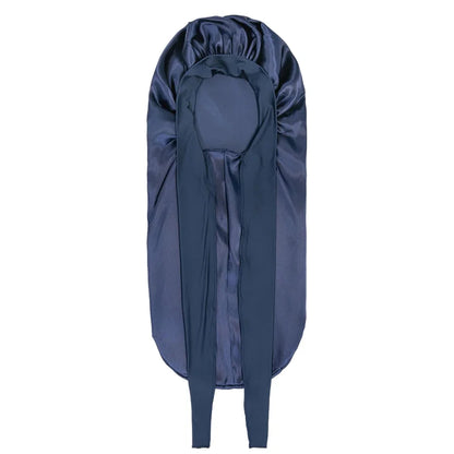 Women Extra Large Hair Long Silk Bonnet Cap & Elastic Satin Hair Band Comfortable Head Cover Night Sleep Hat for Sleeping Shower