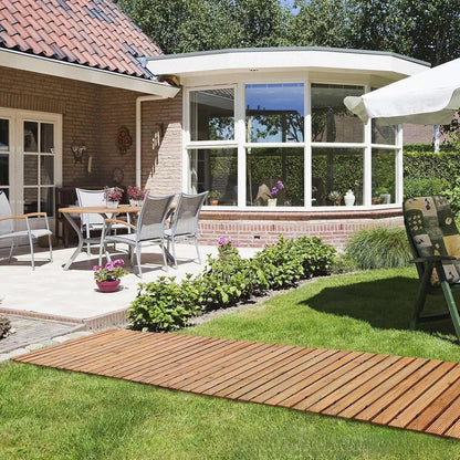 Wooden Outdoor Garden Pathway Non Slip Roll Out Boardwalk Rustic Patio Decor for Wedding Party Yard