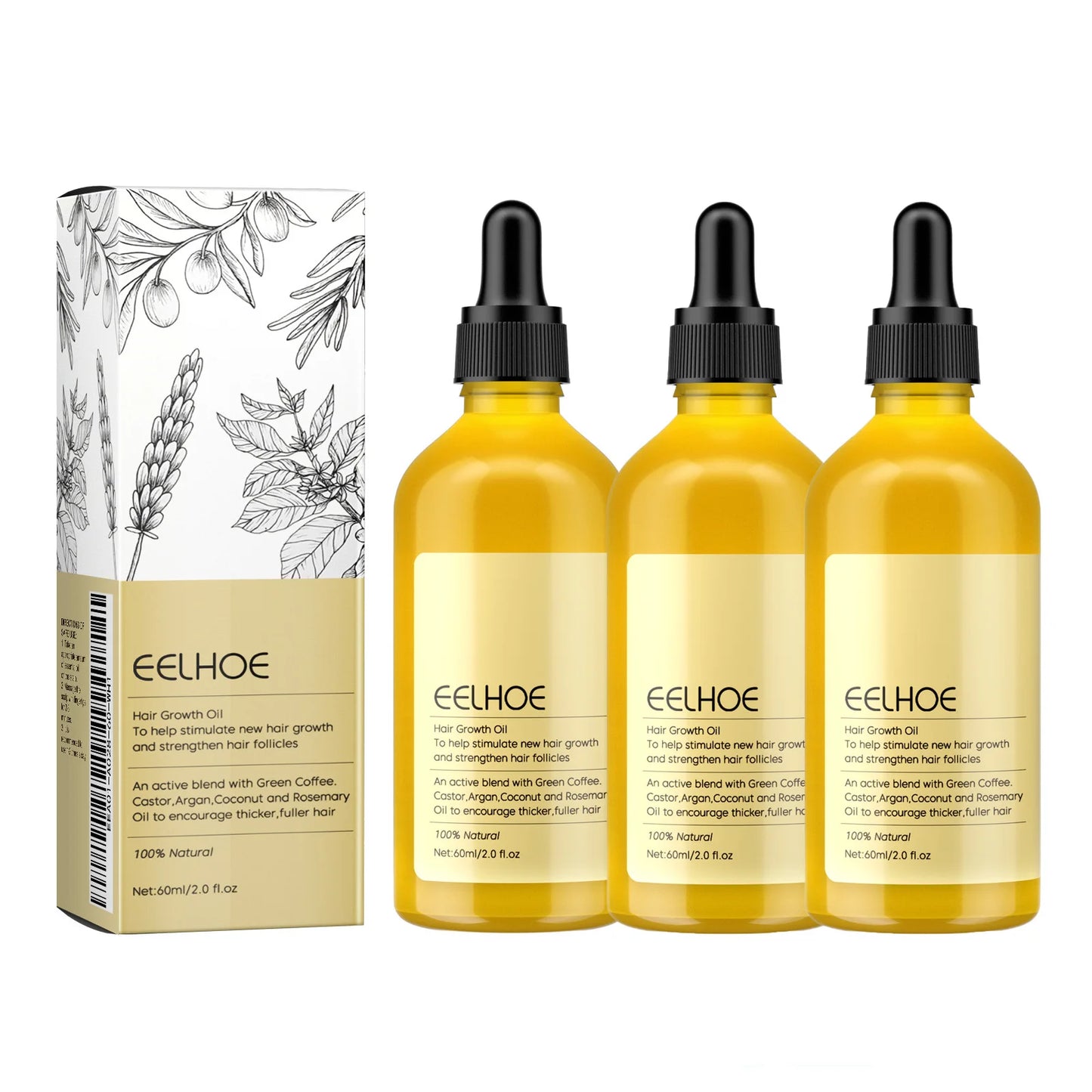 1/2/3pcs Natural Hair Growth Oil Rosemary Anti Hair Loss Regrowth Moisturizing Repair Anti Baldness Fast Hair Growth Serum Oil