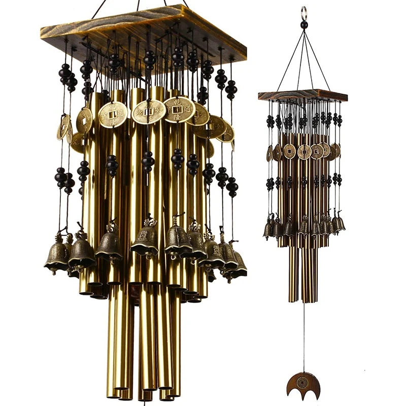 Outdoor Indoor Metal Tube Wind Chime with Copper Bell Large Windchimes For Yard Patio Garden Terrace Decoration 80cm