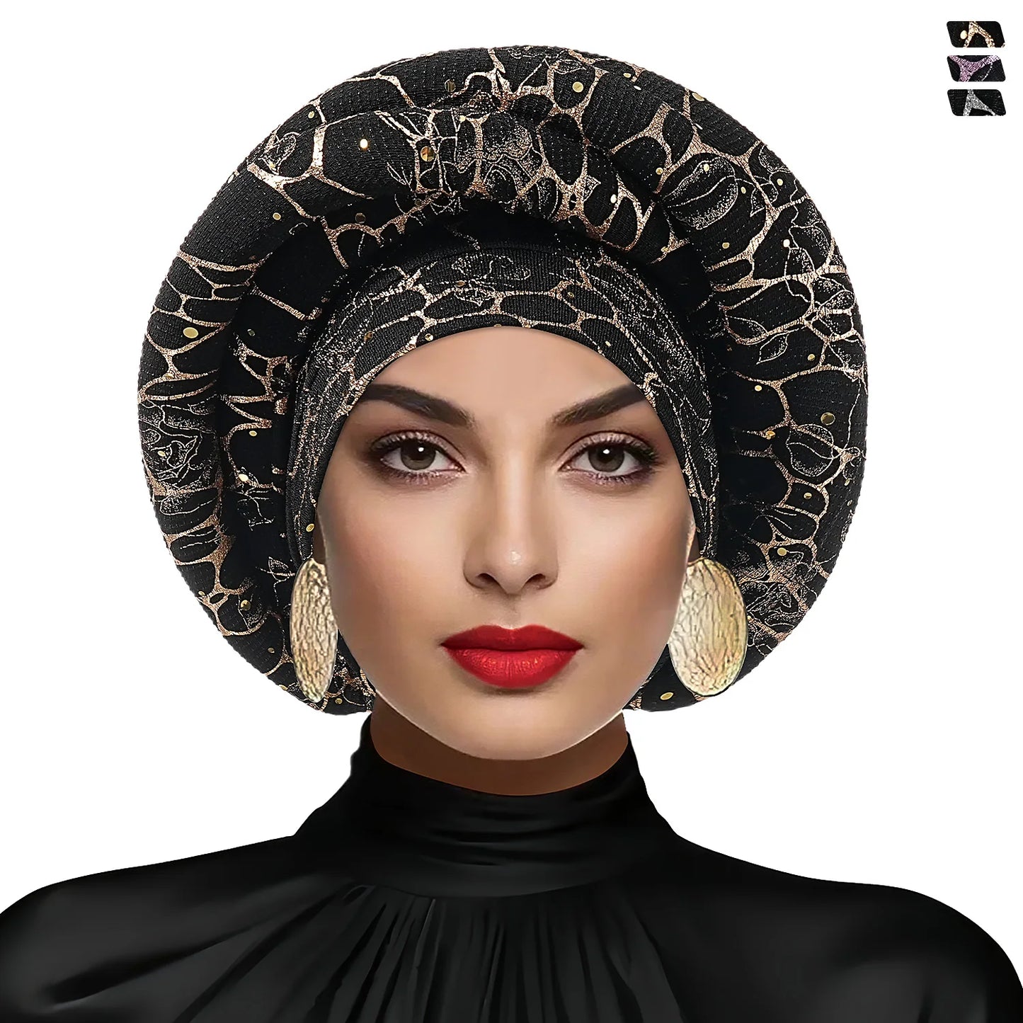 Bonnet For Women Cap Turban Folded Bud Exquisite Headscarf Casual Comfortable Fashion Versatile Warm Cross Hat Edge Wrinkle Lace