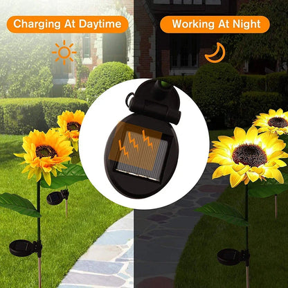 Outdoor Solar Sunflowers Smart Sense Garden Lights Yard Wedding Thanksgiving Decor Light Festival Decoration LED Lawn Light