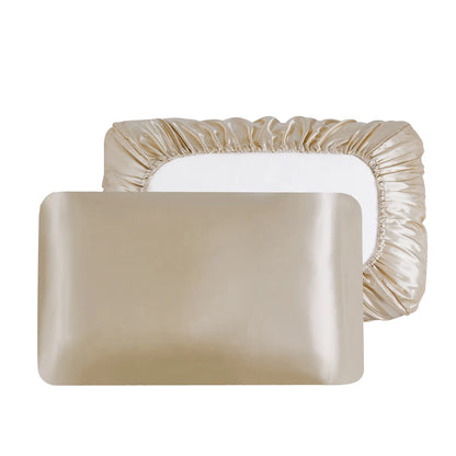 Elastic band Pillow case 100% Satin silk pillowcase solid color pillow cases  pillow cover Pillowcases