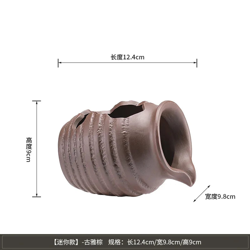 Ceramic Waterfall Jug - Circulating Clay Pot Fountain for Garden, Fish Tank & Courtyard Decor | Handmade Rustic Water Feature