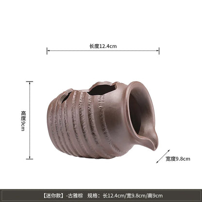 Ceramic Waterfall Jug - Circulating Clay Pot Fountain for Garden, Fish Tank & Courtyard Decor | Handmade Rustic Water Feature