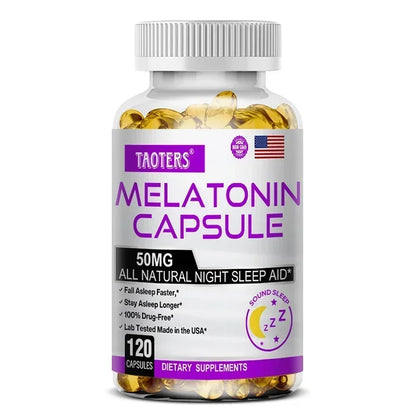Melatonin Capsules 50mg - Promote Falling Asleep Quickly, Calm The Mind, Natural Sleep Aid Supplement