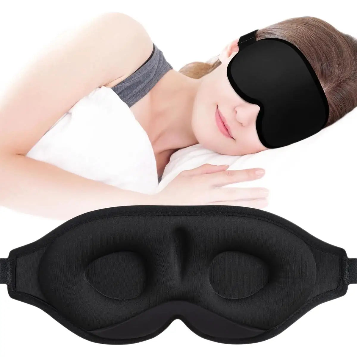 JJYY sleep aid eye mask, 3D contour sleep soft and comfortable eye mask, blocks light, suitable for travel nap meditation