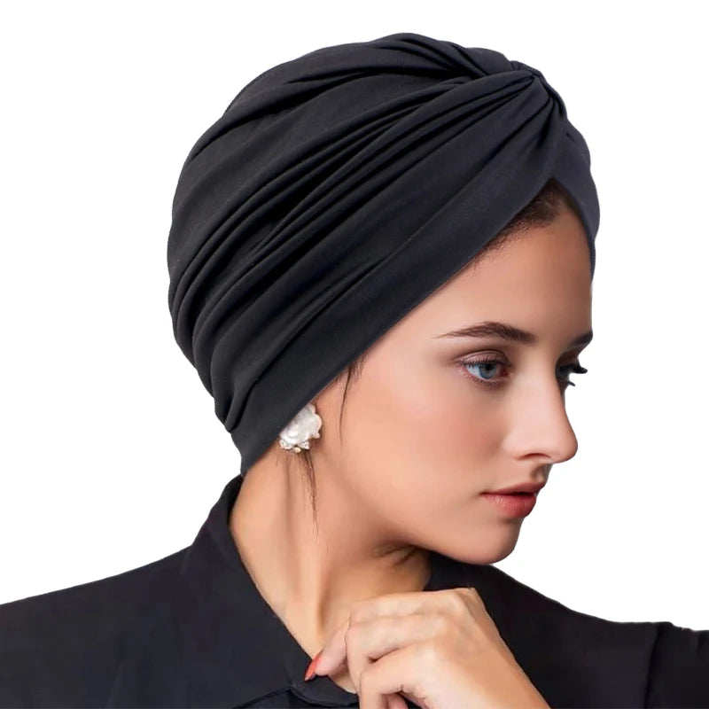 New Women Soft Elastic Ramadan Muslim Hijab Caps Fashion Women's Headscarf Solid Color Hair Care Turban Bonnet Chemotherapy Cap
