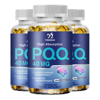 PQQ Capsules Supplement 40 mg - Mitochondrial Biogenesis & Metabolism - Supports Brain, Heart Health & Cognitive Function