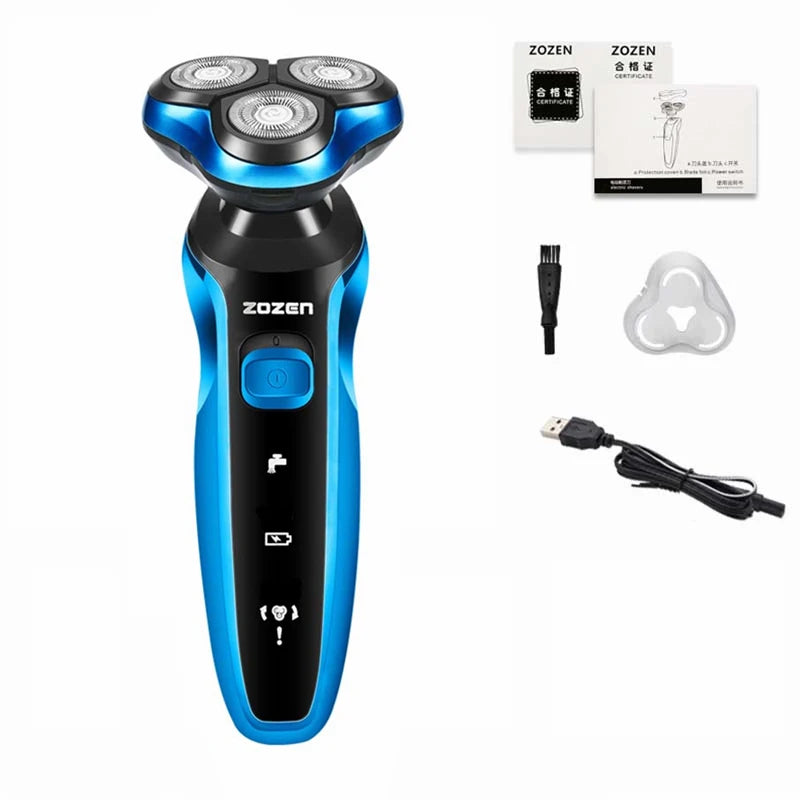 Electric Razor Electric Shaver Rechargeable Shaving Machine Cleaning Beard Razor for Men Wet and Dry Waterproof Washable ZN1159