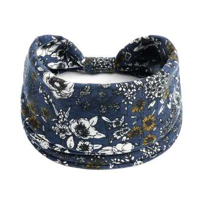 Boho Headbands Wide Knot Hair Scarf Floral Print Hairband Stretch Turban Headwrap Cotton Head Band Fashion Accessories for Women